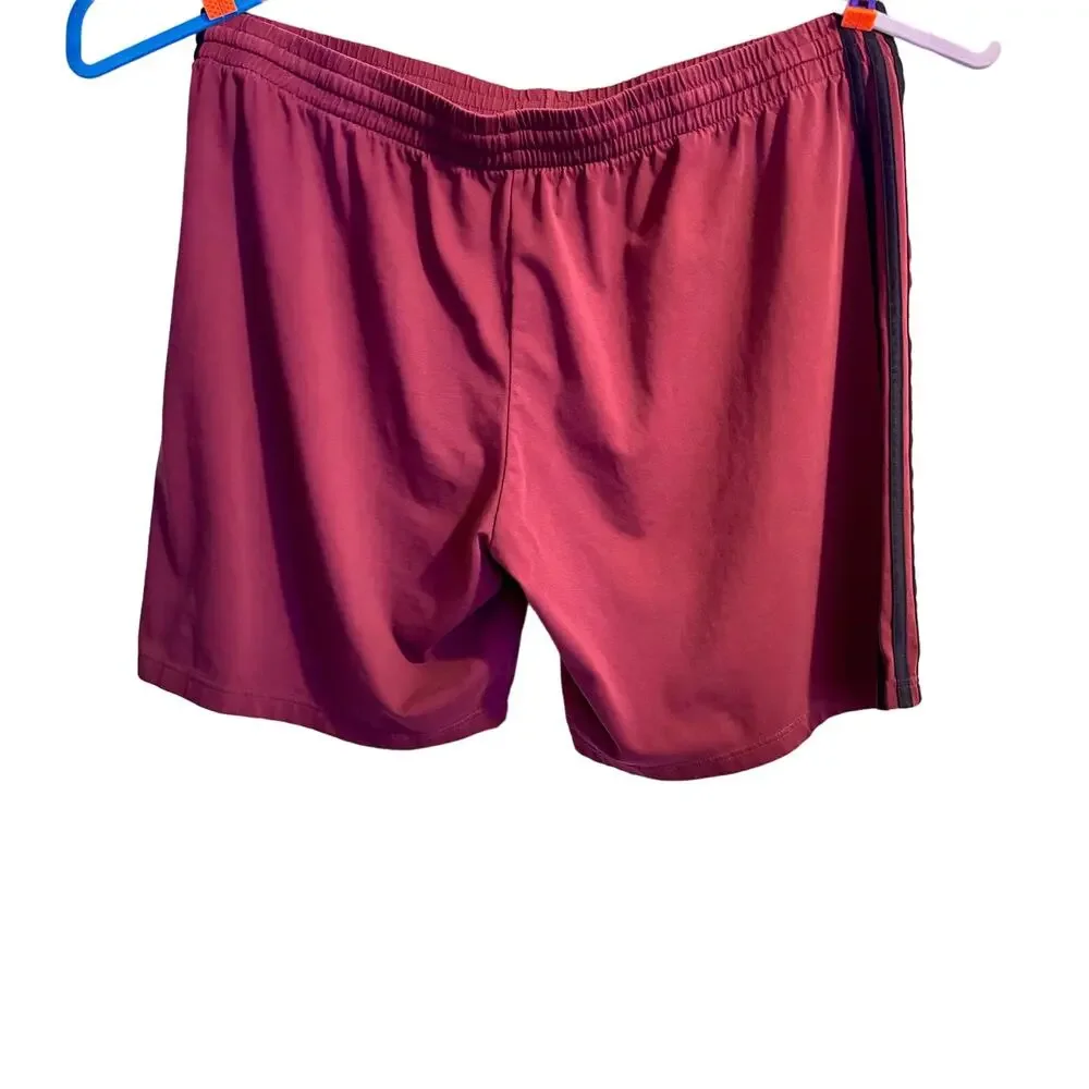 ADIDAS MEN’S 4XL SHORTS IN BURGUNDY/RED